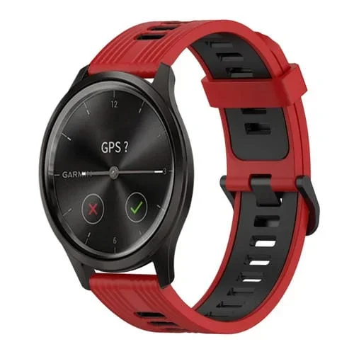 Banda de Reloj Garmin Move Style 20mm silicona dos colores (Rojo+Negro)