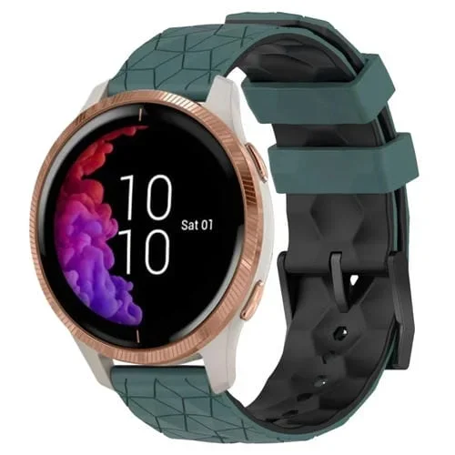 Banda de Reloj Garmin Venu 20mm Silicona Dos Colores Verde Oliva y Negro