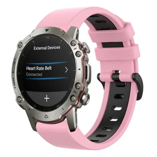 Banda de Reloj para Amazfit Falcon 22mm Silicona Deportiva Dos Colores (Rosa + Negro)