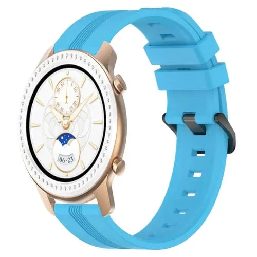 Banda de Reloj para Amazfit GTR 42mm 20mm Silicona con Rayas Cóncavas (Azul Cielo)