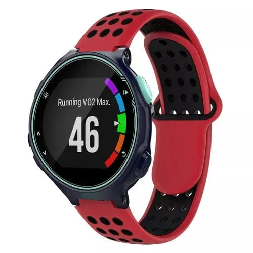 Banda de Reloj para Garmin Forerunner 735 / 735Xt Silicona Transpirable Perforada (Rojo + Negro)