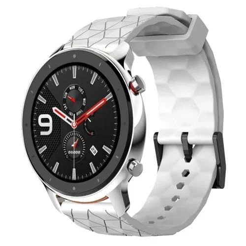 Banda de Reloj Silicona para Amazfit GTR 4 22mm Patrón de Fútbol (Blanco)
