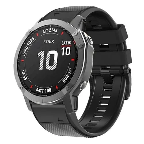 Banda de Reloj silicona para Garmin Fenix 7 Pro 22mm con hebilla de tornillo y textura de diamante (Negro)