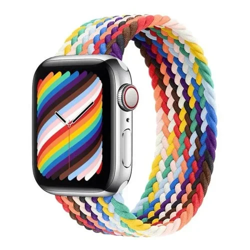 Banda de Reloj Trenzada Bucle Único Apple Watch Ultra 49mm Series 8 7 6 5 4 3 2 1 (Arcoíris)