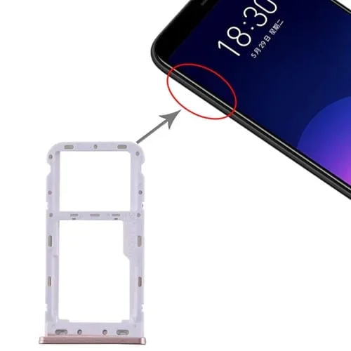 Bandeja Tarjeta SIM y Micro SD Meizu M6T (Rosa)
