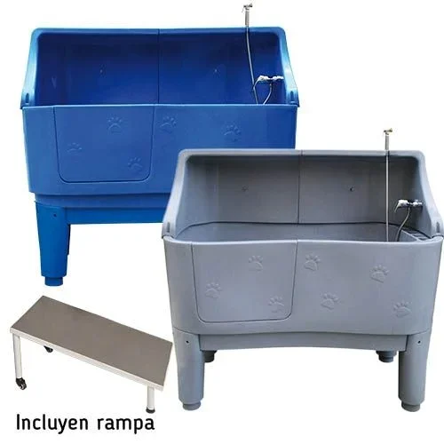 Bañera Ibáñez Glenbath para mascotas, perros, gatos, etc, peluquerías caninas con extensión trasera, diseño vanguardista, dos colores a elegir