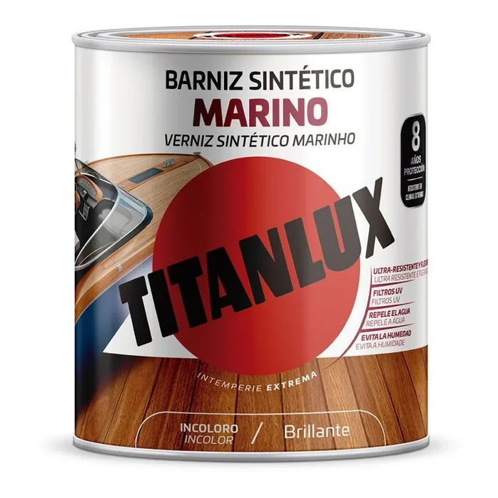 Barniz sintético marino brillante incoloro 0,750l titanlux m13100034