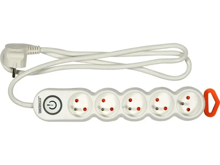 Base múltiple eléctrica, Sthor 72356, distribución de energía segura y eficiente, ideal para hogar y oficina, 3 tomas con interruptor, diseño compacto, cable resistente, negro
