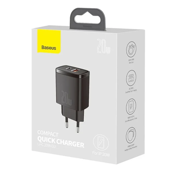 Baseus CCXJ-B01 cargador de dispositivo móvil Universal Negro Corriente alterna Carga rápida Interior