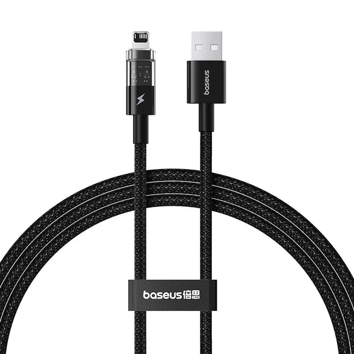 Baseus Gem – Cable de carga rápida USB a IP 2,4 A, 1 m, color negro