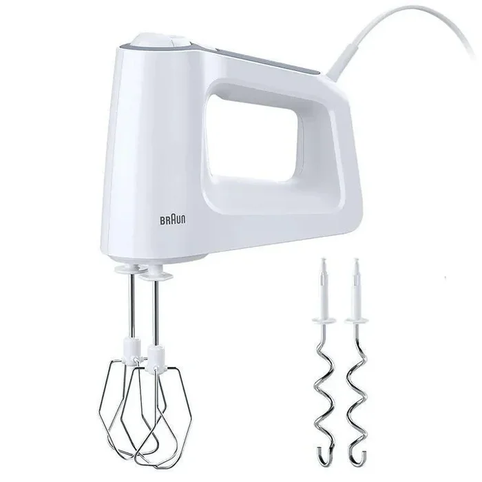 Batidora reposteria braun multimix 3 hm 3100 blanca – 500w – 5 velocidades+turbo – 2 batidores acero inoxidable + 2 ganchos de masa