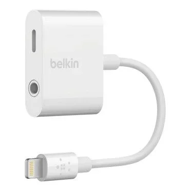 Belkin adaptador de audio de 3,5 mm + carga RockStar (auxiliar para iPhone/carga para iPhone 13, 13 Pro, 13 Pro Max, 13 mini y modelos anteriores)