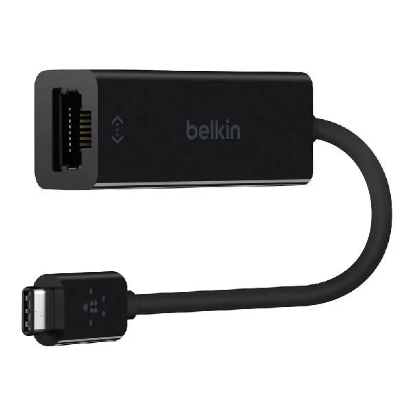 Belkin F2CU040btBLK – Adaptador de USB-C a Gigabit Ethernet, Color Negro (Compatible con iPad Pro)