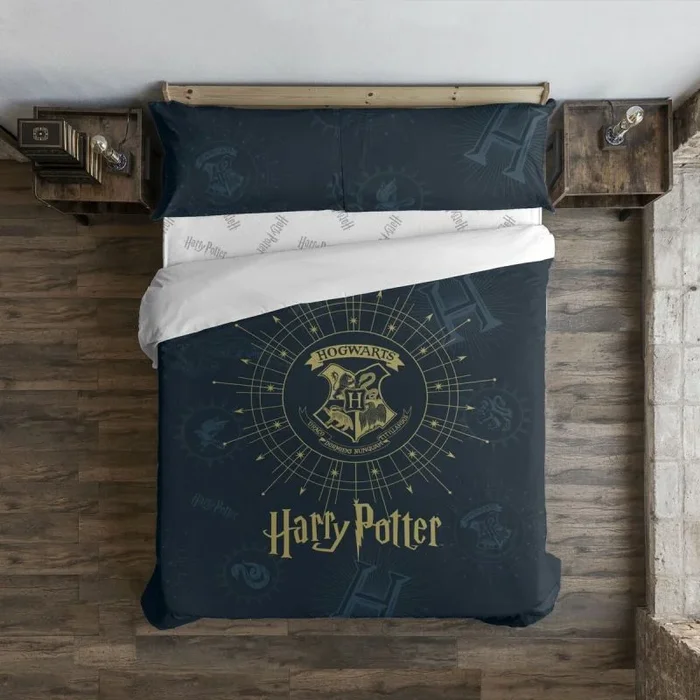BELUM | Funda nórdica Harry Potter, Funda nórdica con Botones 100% algodón Modelo Dormiens Draco Azul para Cama de 135/140 (220×220 cm)