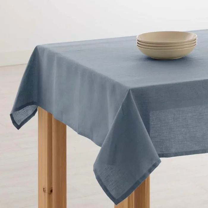 Belum | Mantel Antimanchas Lino 100% Denim Blue 300×150 cm| Mantel Mesa Rectangular Resinado | Mantel Hidrófugo de Calidad en Varias Medidas | Manteles de Lino para Interior y Exterior