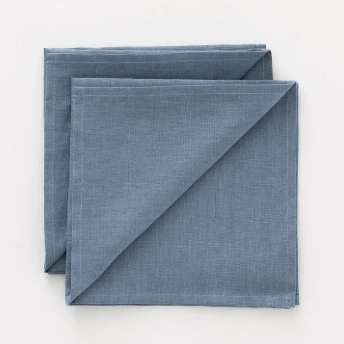 BELUM | Pack 2 servilletas Lino 100% | Servilletas Lino de 50x 50cm | Decoración del hogar | Pack Servilleta Lino 100% (Denim Blue)