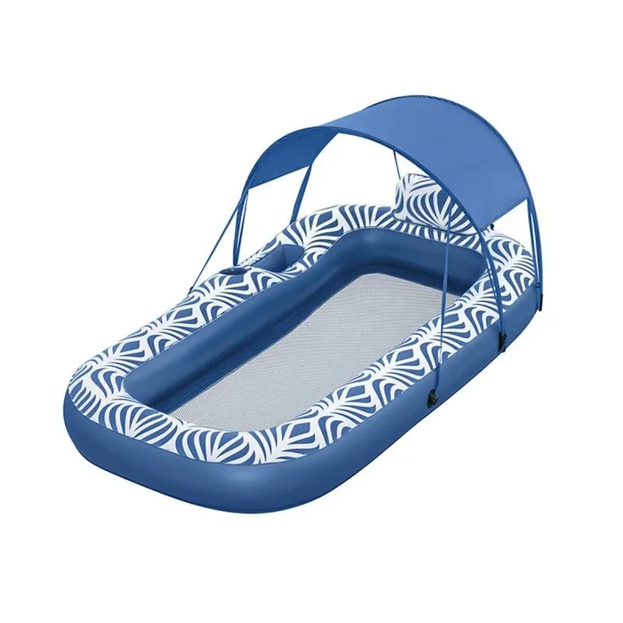 Bestway colchoneta hinchable con parasol comfort plush 198×112 cm playa y piscina 43732