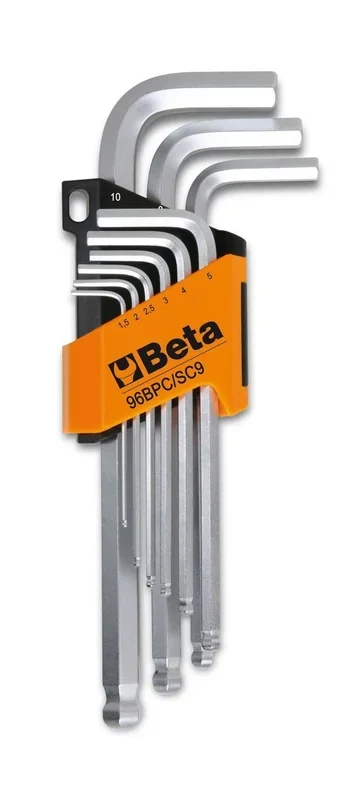Beta 96BPC/SC9 – Juego de 9 llaves macho hexagonales acodadas con cabeza esférica