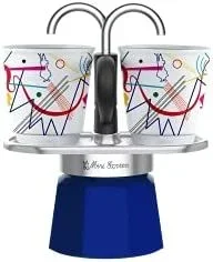 Bialetti Mini Express Kandinsky Cafetera italiana Azul, Plata
