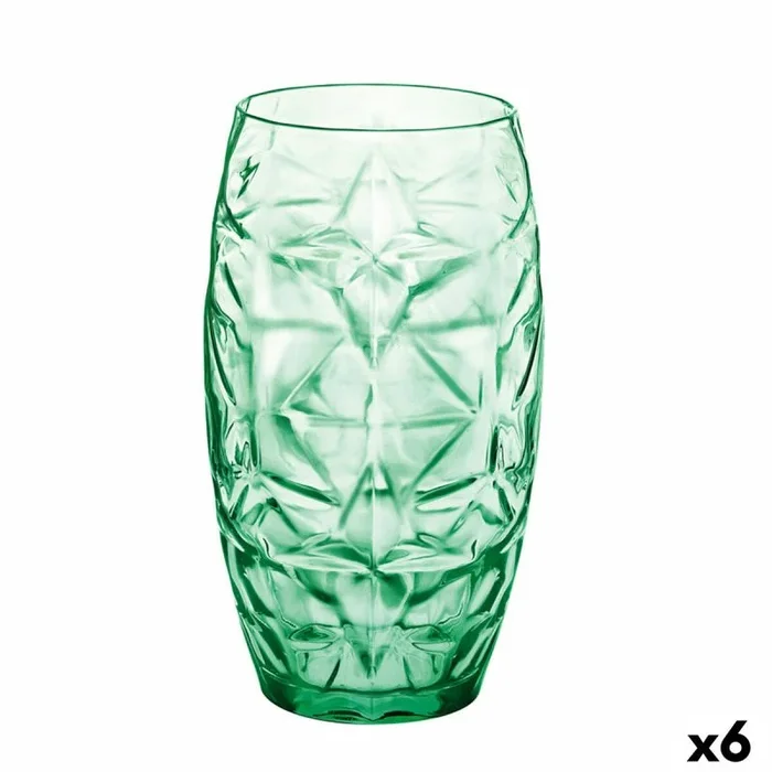 BigBuy Cooking Vaso Oriente Verde Vidrio 470 ml (6 Unidades)