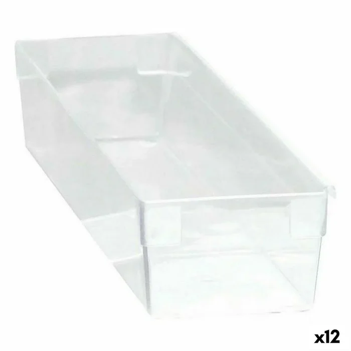 BigBuy Home Caja Multiusos Modular Transparente 30,5 x 8 x 5,3 cm (12 Unidades)