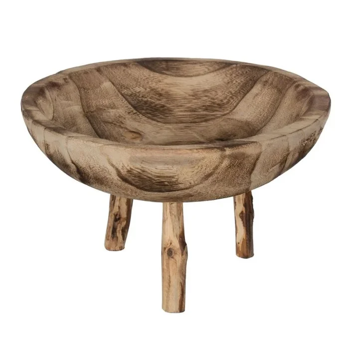 BigBuy Home Centro de Mesa Beige Madera 27 x 27 x 16 cm