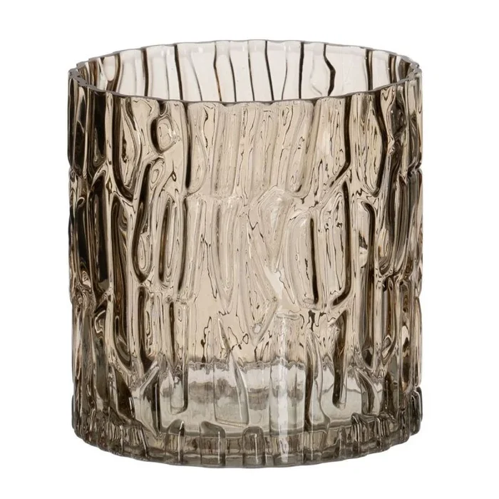 BigBuy Home Jarrón Marrón Cristal 14 x 14 x 14 cm