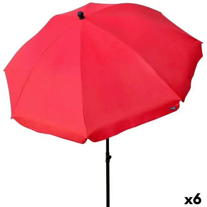 BigBuy Productos de hogar Sombrilla Aktive Rojo 240 x 230 x 240 cm (6 Unidades)