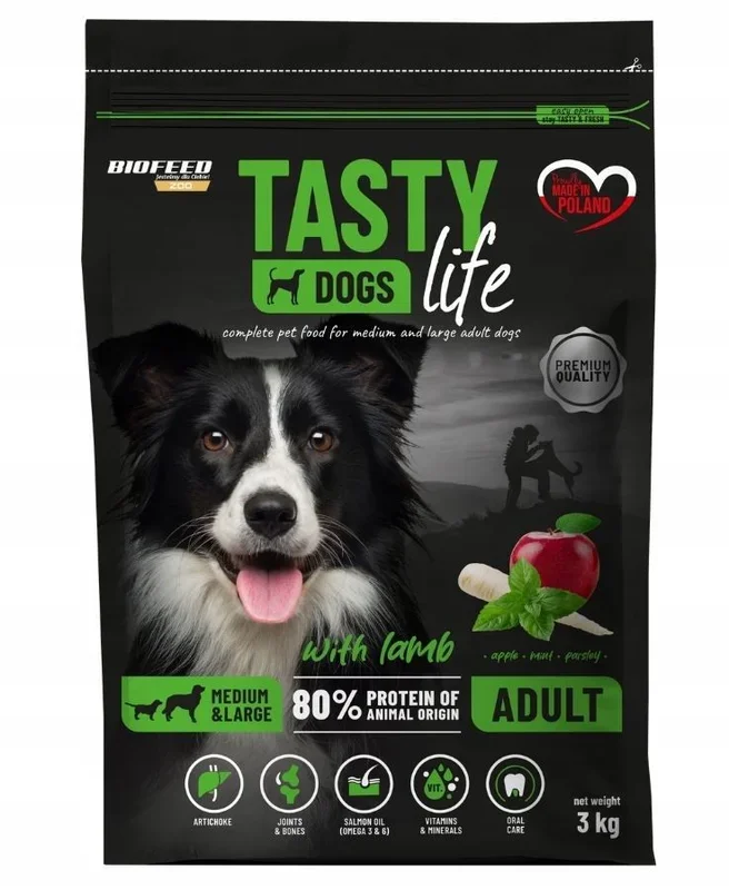 Biofeed tasty dogs life adult m&l with lamb 3kg
