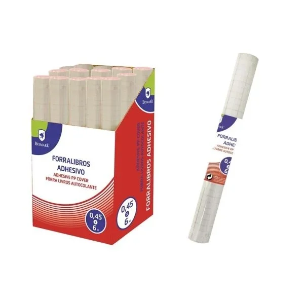 Bismark rollo de polipropileno 6×0.45m – autoadhesivo – cuadricula de precision – transparente