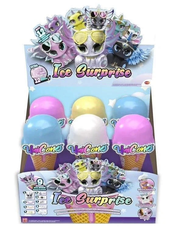 Bizak, Ice Surprise Unicorns, helado con muchas sorpresas, unicornios que customizar, tatuar y con slime en su interior! 12 diferentes para coleccionar (64261234)