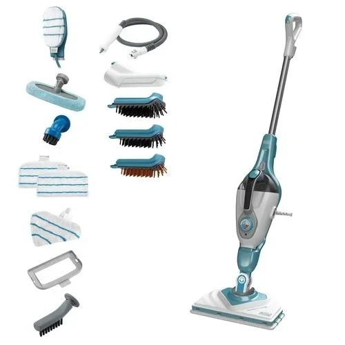 Black & Decker BHSM1610DSM Limpiador a vapor portátil 0,5 L 1600 W Color aguamarina, Blanco