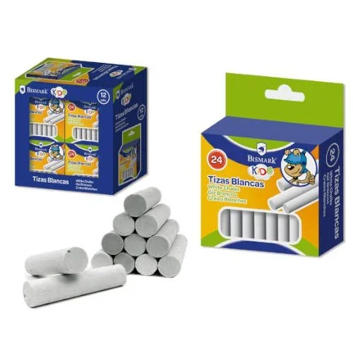 Blister 24 tizas redondas blancas pampy