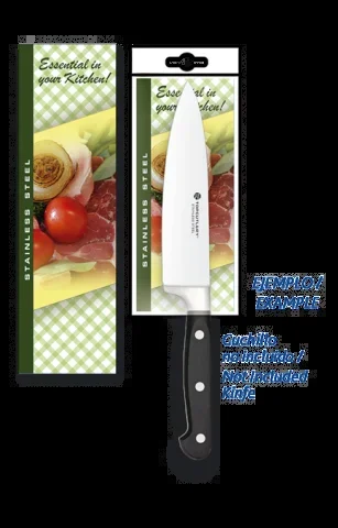 Blister para cuchillo de cocina, medida de 59 x 197 mm