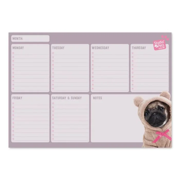 Bloc planificador semanal a4 studio pets dogs 2019