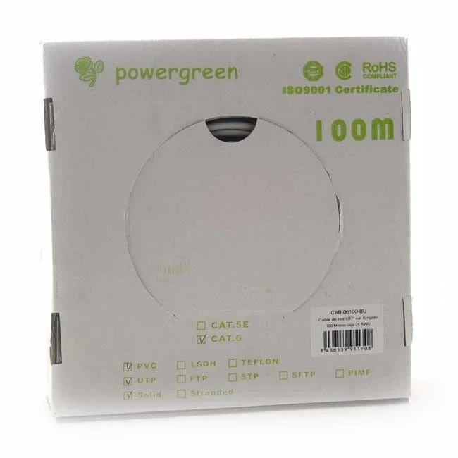 Bobina 100m Cable UTP Cat6 Rigido CCA
