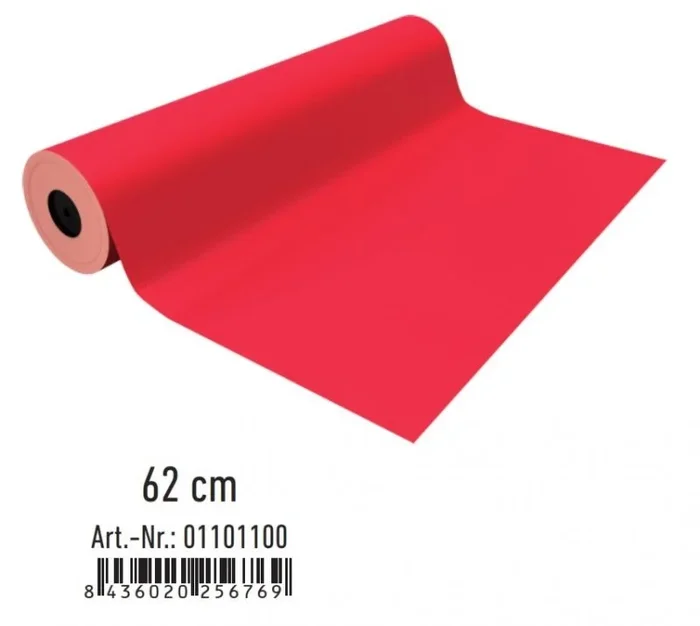 Bobina Papel Regalo ANDINA, 62 cm. x 85 m. Rojo