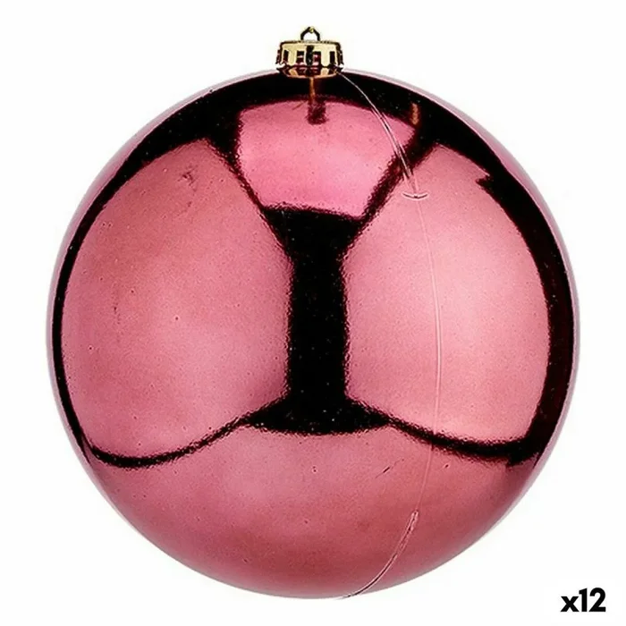 Bola de navidad rosa plástico 20 x 21 x 20 cm (12 unidades)