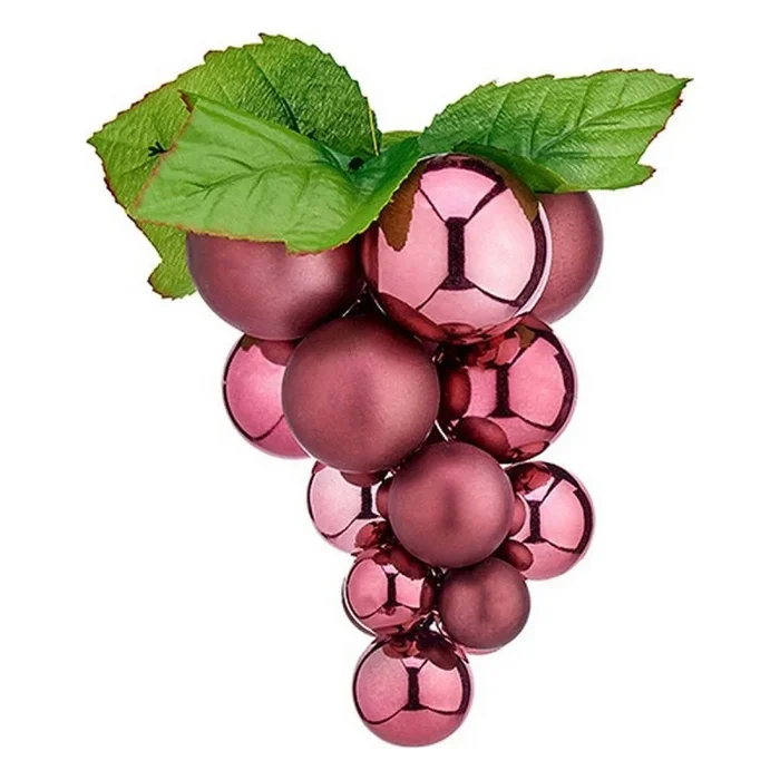 Bola de navidad uvas pequeño rosa plástico 15 x 15 x 20 cm
