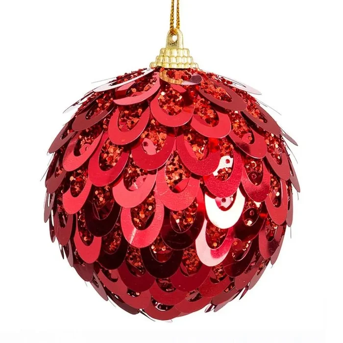 Bolas de navidad rojo plástico polyfoam 6 x 6 x 6 cm (6 unidades)