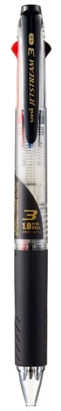 Boligrafo jetstream 3 colores cuerpo transparente uni-ball
