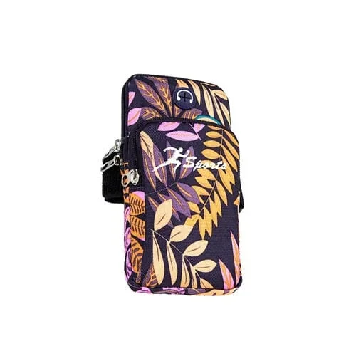 Bolsa de Brazo Deportivo B026 2 Pcs para Teléfono Móvil Pequeño (Hojas de Naranja)