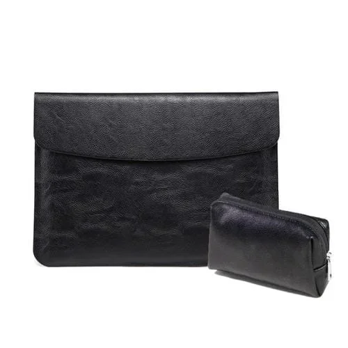 Bolsa de Laptop Litchi MacBook 15 Pulgadas A1707 / 1990 Forro y Poder (Negro)