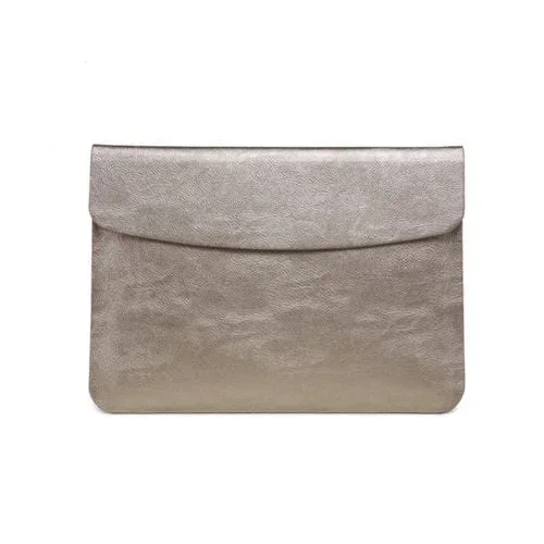 Bolso Laptop Textura Litchi Horizontal MacBook 12 Pulgadas A1534 (Dorada)