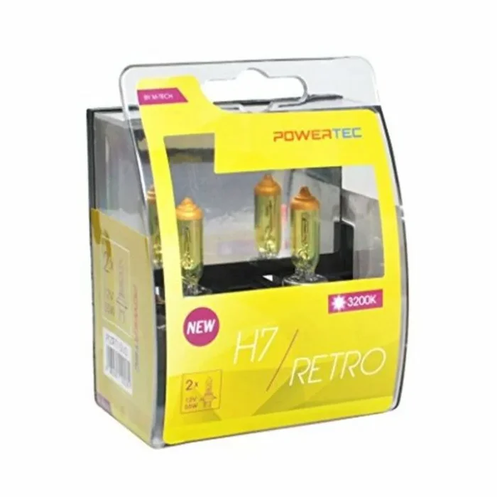 Bombilla para automóvil m-tech ptzrt7-duo h7 12v 55w 3200k retro gold