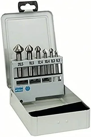 Bosch 2 608 597 527 – Set de 6 avellanadores cónicos – 45; 63 mm / 5-10 mm / 6,3; 8,3; 10,4; 12,4; 16,5; 20,5 mm (pack de 6)