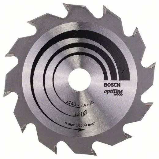 Bosch 2 608 641 168 – Hoja de sierra circular Optiline Wood – 140 x 20/12,7 x 2,4 mm, 12 (pack de 1)