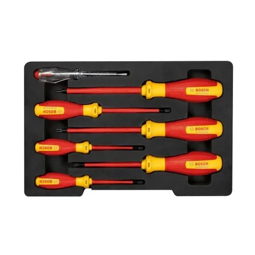 Bosch Professional juego de destornilladores VDE TX (con un destornillador buscapolo – 7 piezas)
