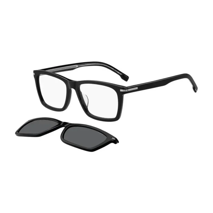 BOSS Gafas de Sol 1726/G/CS WITH CLIP ON BLACK/TRANSPARENT BLACK/GREY POLARIZED 55/17/145 hombre