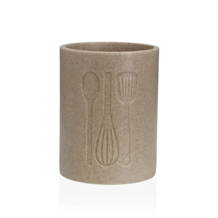Bote para utensilios de cocina versa resina cerámica 13 x 17,5 x 13 cm